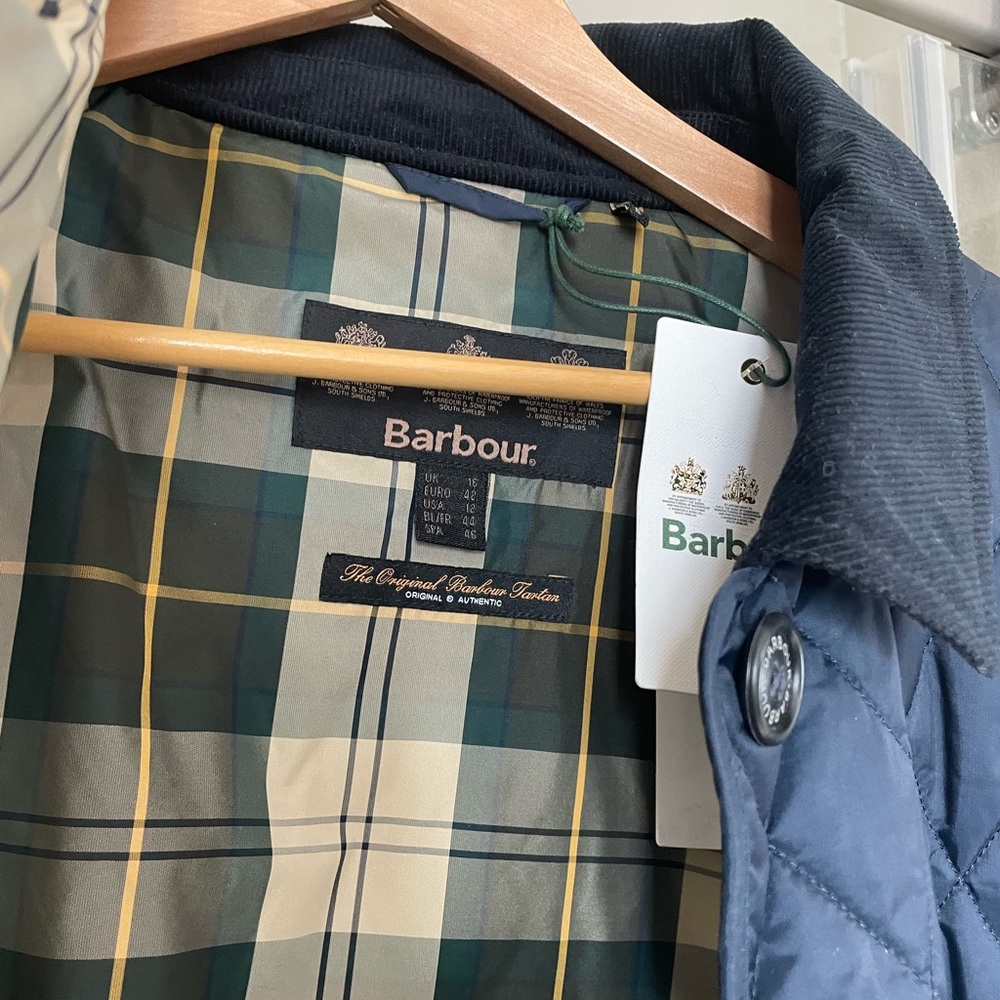 Barbour quilted jacket navy blue